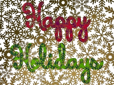 Connected Snowflakes
(red & green with gold foil)
Happy Holidays Card